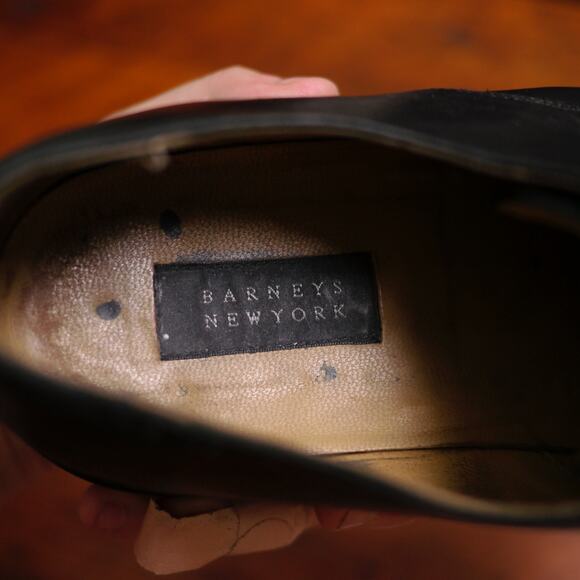 BARNEYS New York Black Leather Square Cap Toe Toe Dress Shoes Oxfords 11.5 46 main image 5